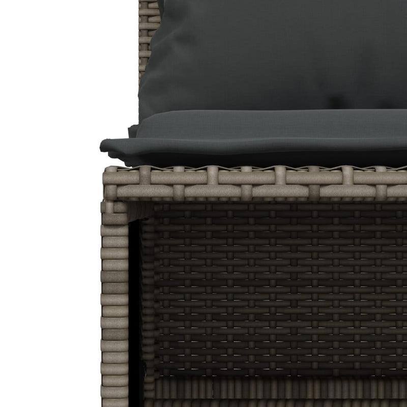 vidaXL 4 Piece Garden Sofa Set with Cushions Grey Poly Rattan