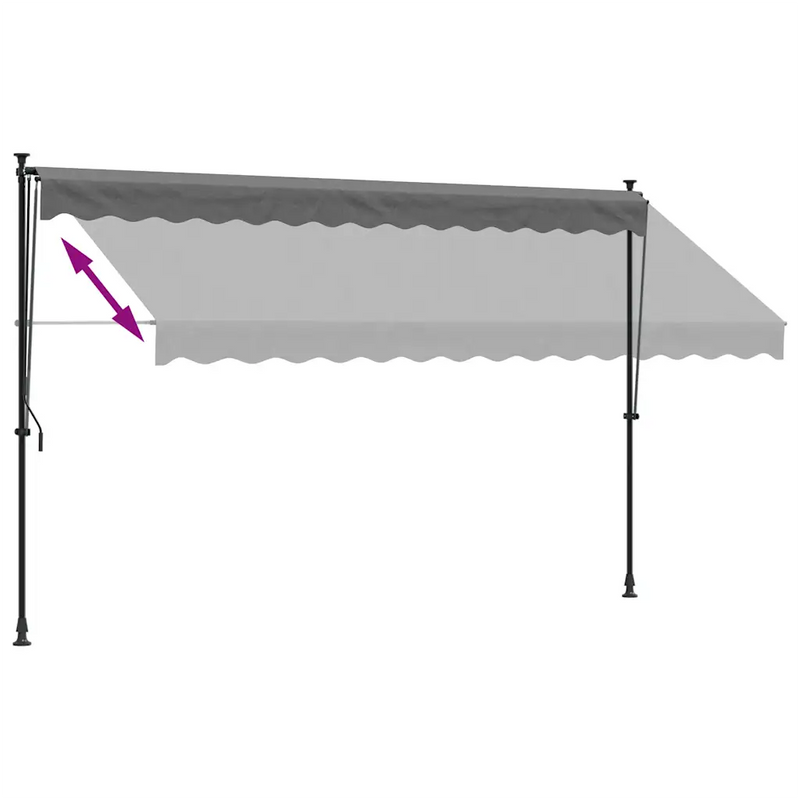 Retractable Awning Anthracite 350x150 cm Fabric and Steel
