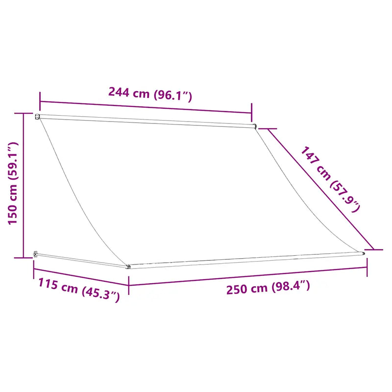 Retractable Awning Anthracite 250x150 cm Fabric and Steel