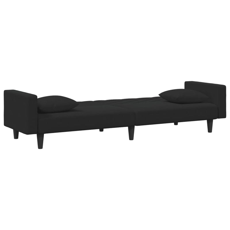 2 Piece Sofa Set with Pillows Black Velvet