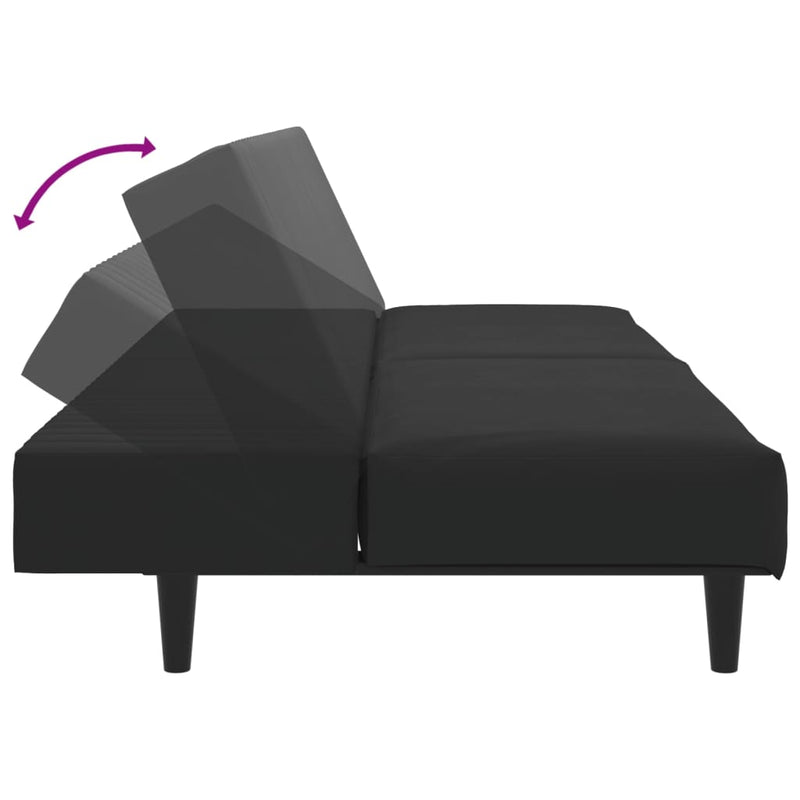 2 Piece Sofa Set Black Velvet