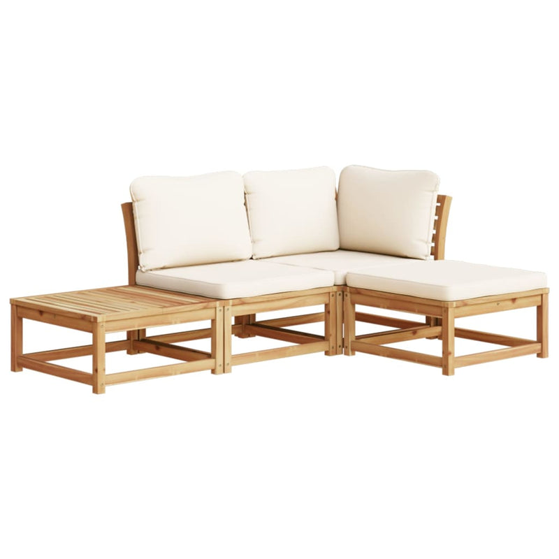 vidaXL 4 Piece Garden Lounge Set with Cushions Solid Wood Acacia