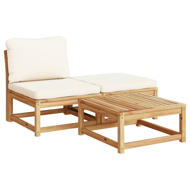 vidaXL 4 Piece Garden Lounge Set with Cushions Solid Wood Acacia