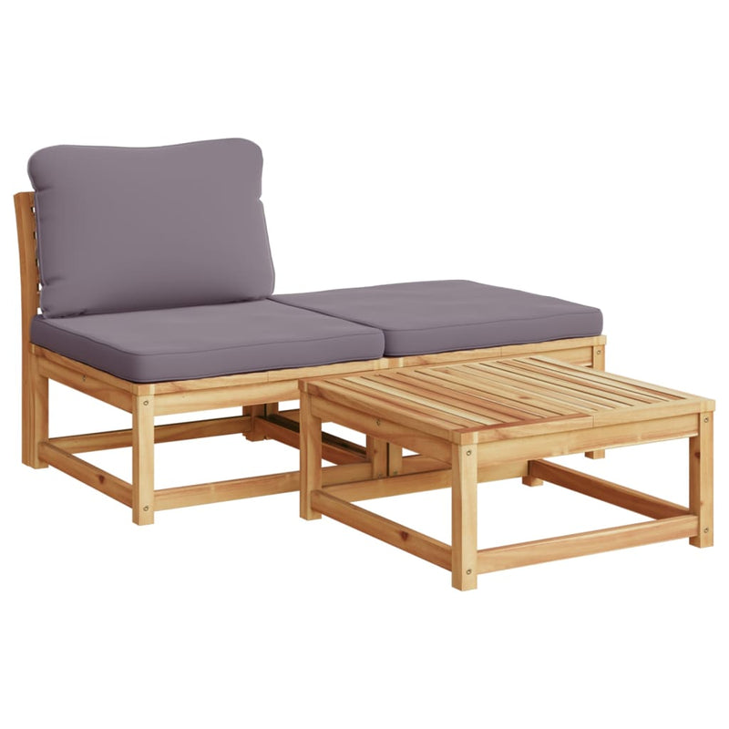 vidaXL 6 Piece Garden Lounge Set with Cushions Solid Wood Acacia