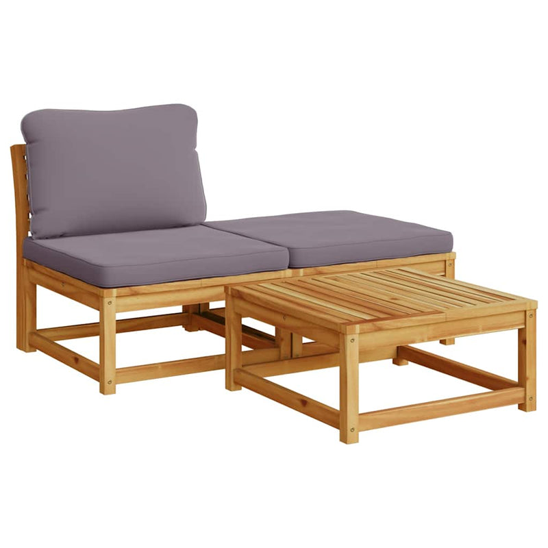 vidaXL 6 Piece Garden Lounge Set with Cushions Solid Wood Acacia