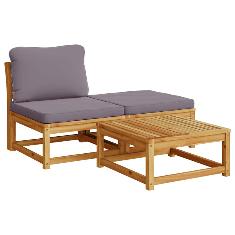 vidaXL 4 Piece Garden Lounge Set with Cushions Solid Wood Acacia