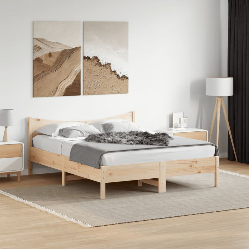 vidaXL Bed Frame without Mattress 150x200 cm Solid Wood Pine