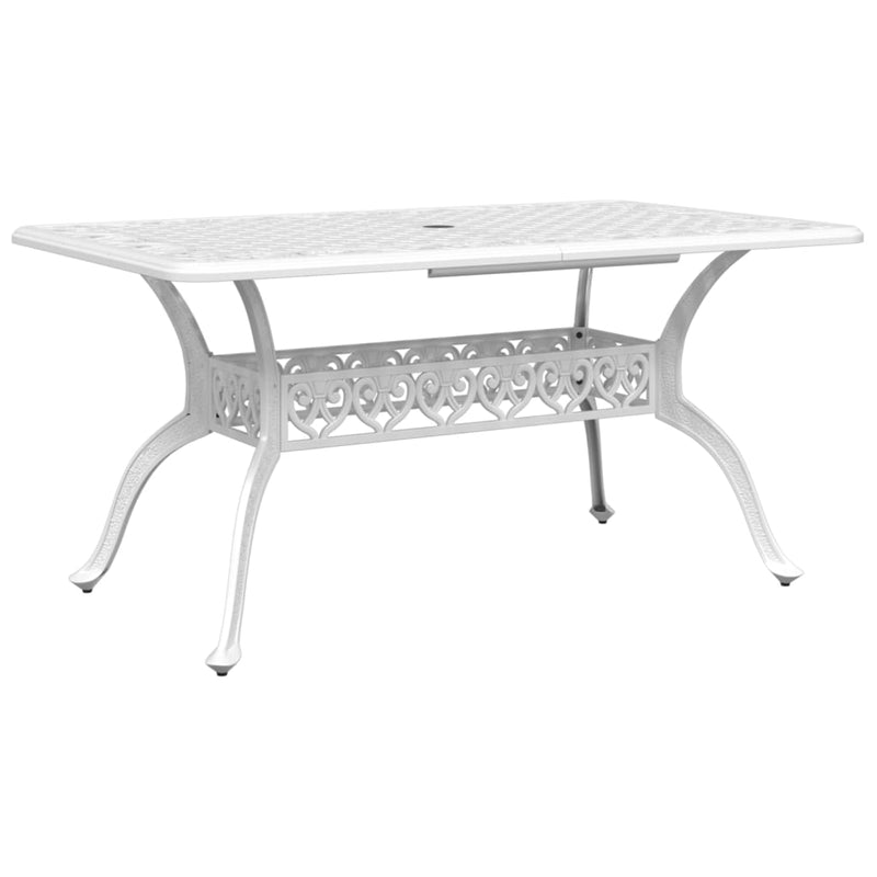 vidaXL 7 Piece Garden Dining Set White Cast Aluminium