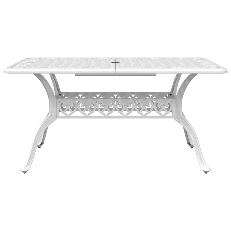 vidaXL 7 Piece Garden Dining Set White Cast Aluminium