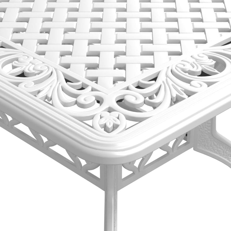 vidaXL 7 Piece Garden Dining Set White Cast Aluminium