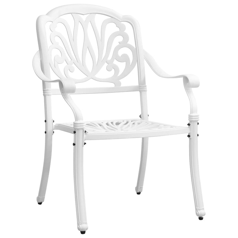 vidaXL 7 Piece Garden Dining Set White Cast Aluminium