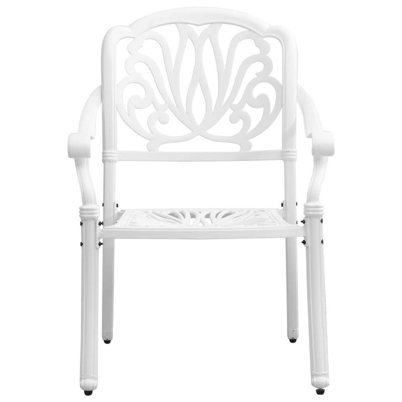 vidaXL 7 Piece Garden Dining Set White Cast Aluminium