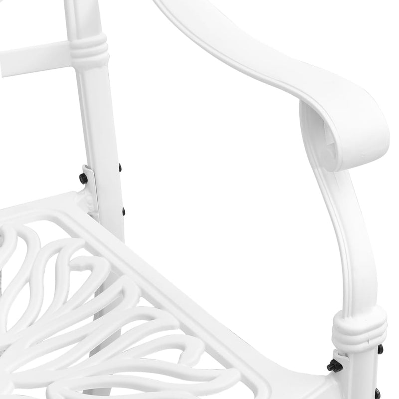 vidaXL 7 Piece Garden Dining Set White Cast Aluminium