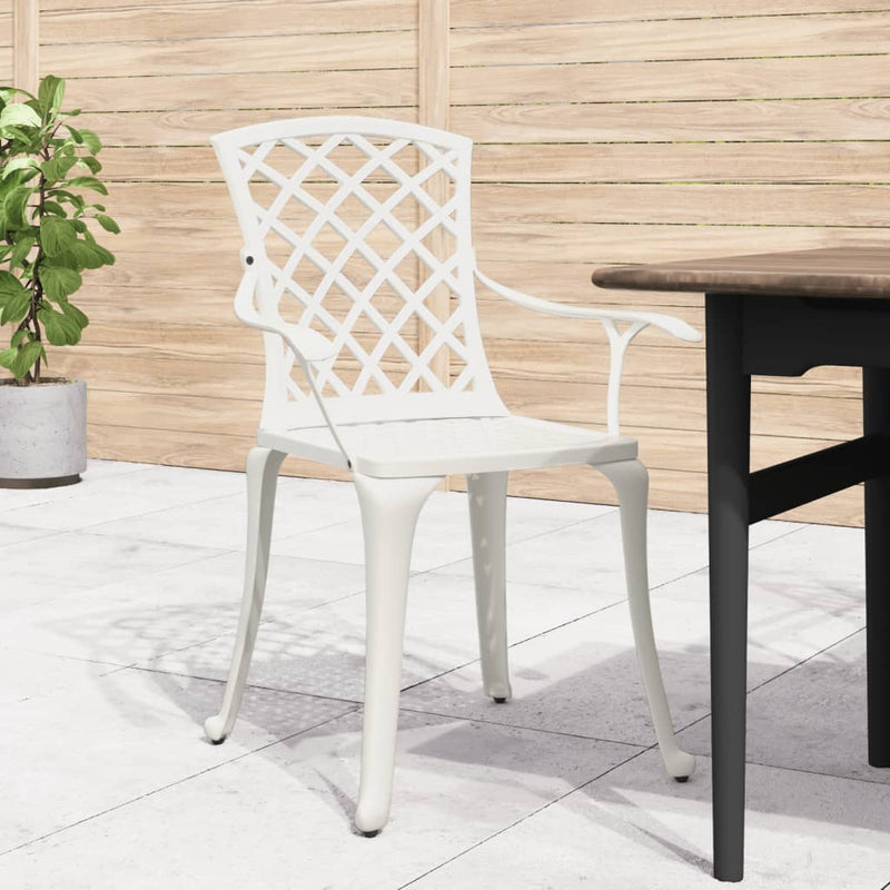 vidaXL Garden Chairs 6 pcs Cast Aluminium White