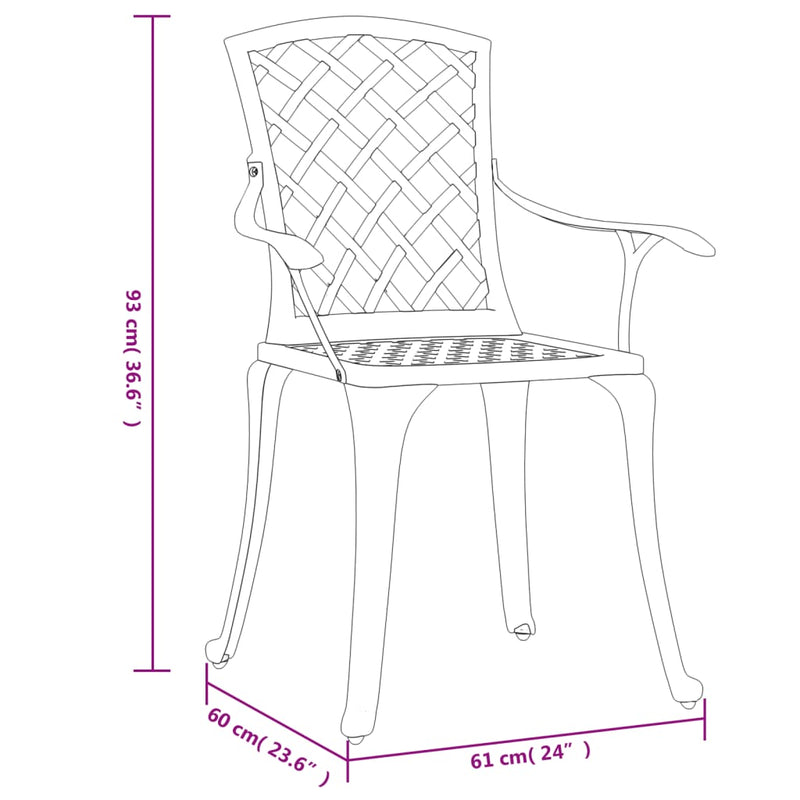 vidaXL Garden Chairs 6 pcs Cast Aluminium White