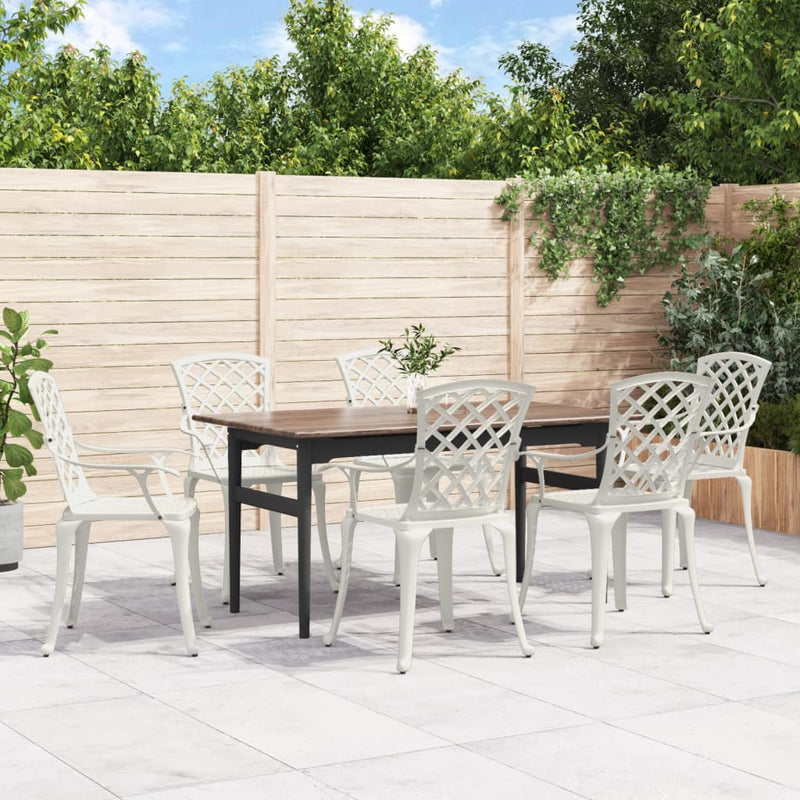 vidaXL Garden Chairs 6 pcs Cast Aluminium White
