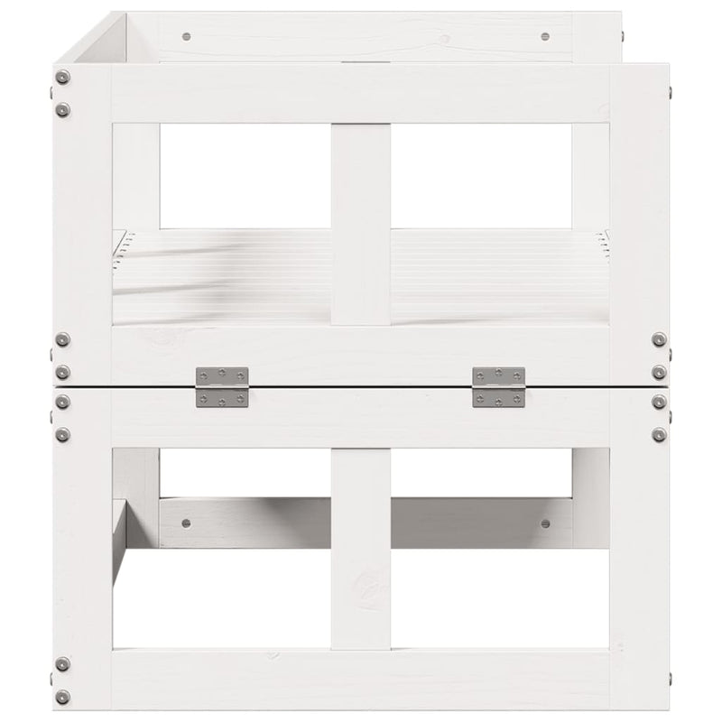 vidaXL Garden Sofa Bench Extendable White Solid Wood Pine