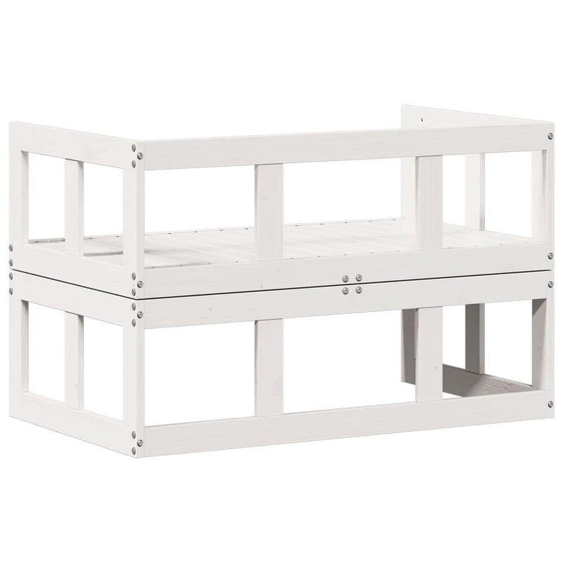 vidaXL Garden Sofa Bench Extendable White Solid Wood Pine