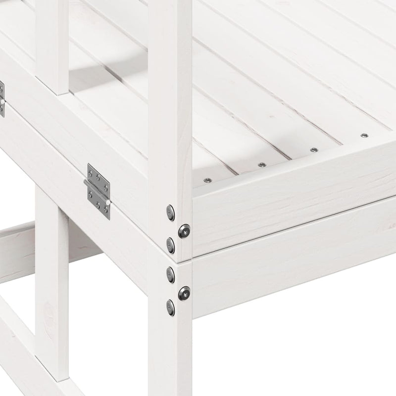 vidaXL Garden Sofa Bench Extendable White Solid Wood Pine