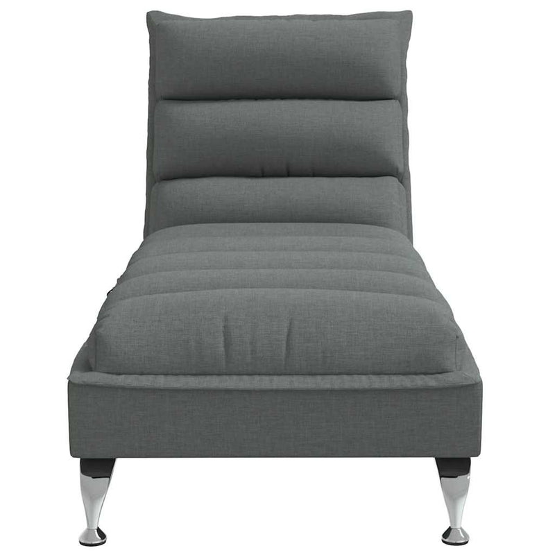 vidaXL Massage Chaise Lounge with Cushions Dark Grey Fabric