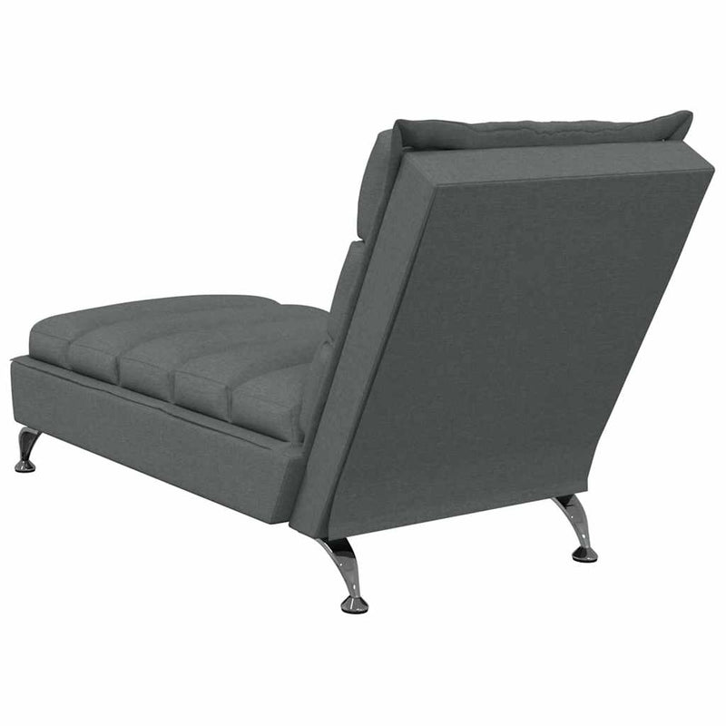 vidaXL Massage Chaise Lounge with Cushions Dark Grey Fabric