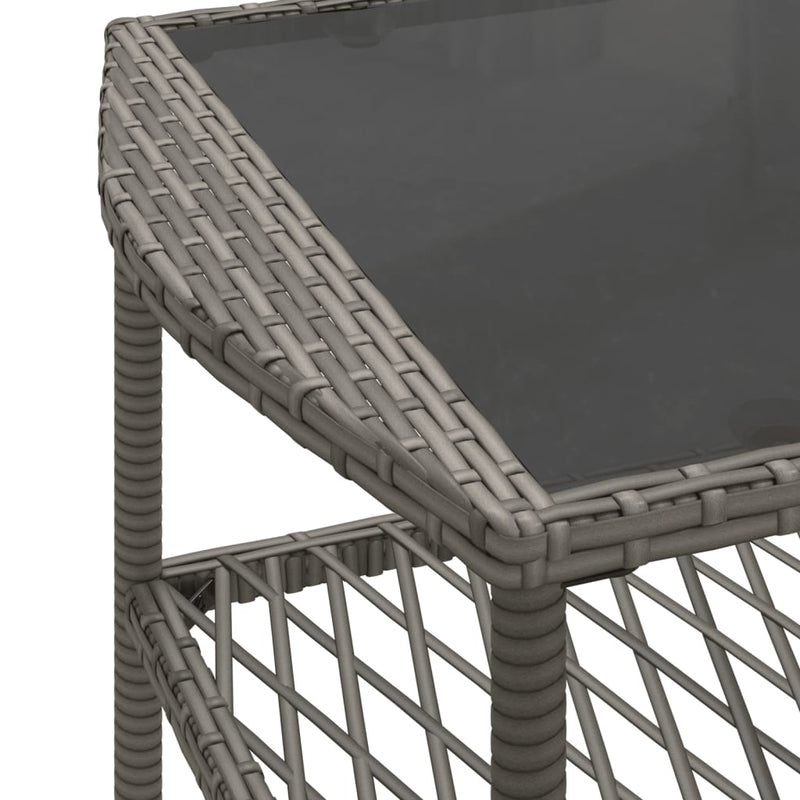 vidaXL 4 Piece Garden Sofa Set with Cushions Grey Poly Rattan