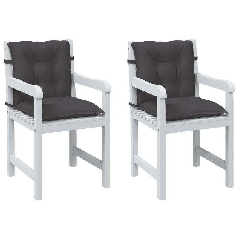 Lowback Chair Cushions 2 pcs Melange Anthracite 100x50x7 cm Fabric