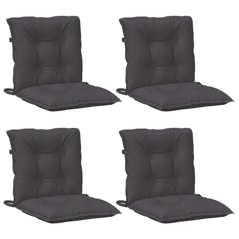 Lowback Chair Cushions 4 pcs Melange Anthracite 100x50x7 cm Fabric