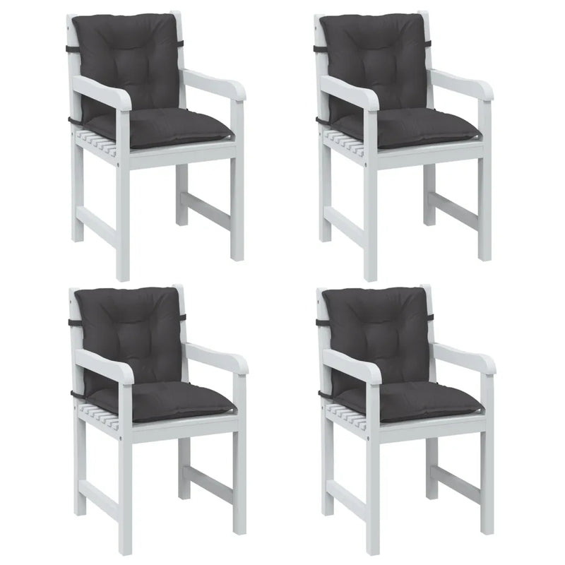 Lowback Chair Cushions 4 pcs Melange Anthracite 100x50x7 cm Fabric