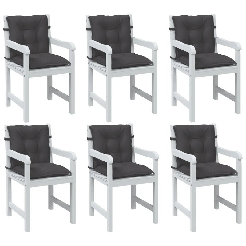 Lowback Chair Cushions 6 pcs Melange Anthracite 100x50x7 cm Fabric