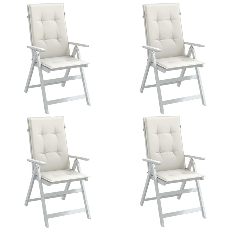 vidaXL Highback Chair Cushions 4 pcs Melange Cream 120x50x4 cm Fabric