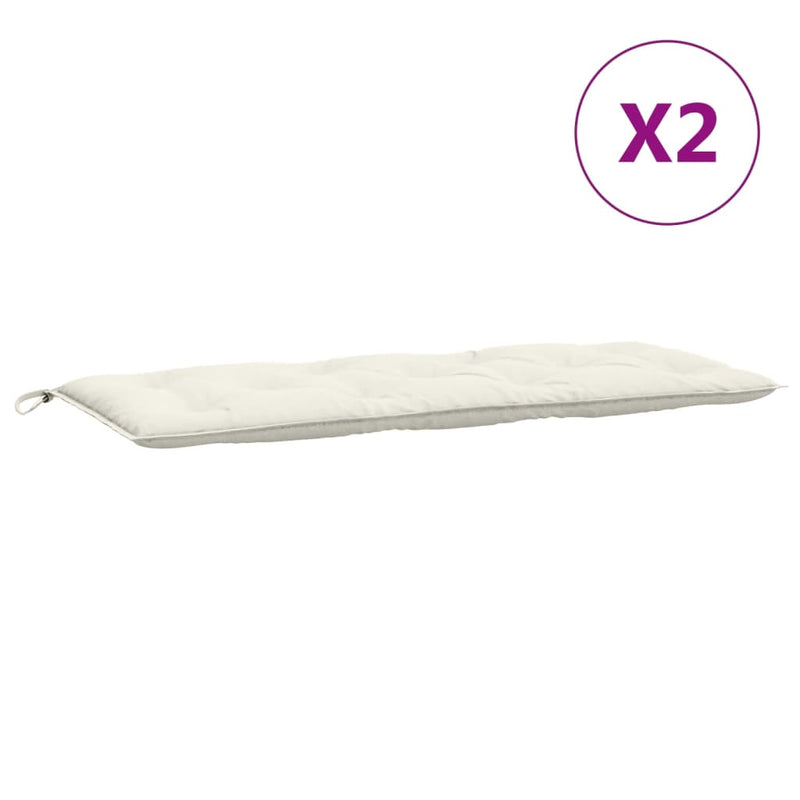 vidaXL Garden Bench Cushions 2 pcs Melange Cream 120x50x7 cm Fabric