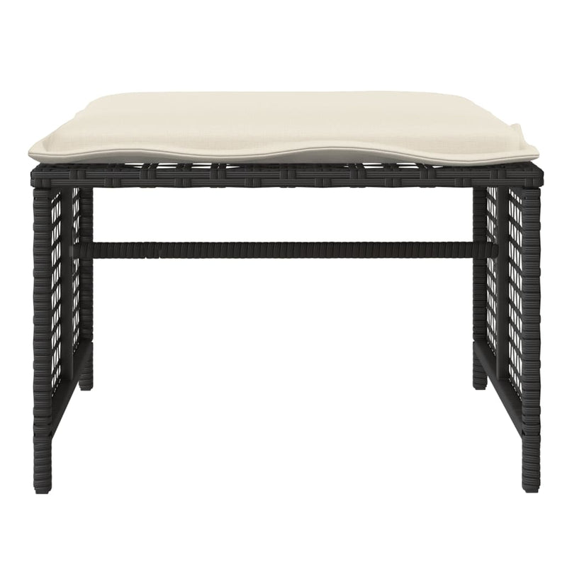 vidaXL 4 Piece Garden Sofa Set with Cushions Black Poly Rattan Glass