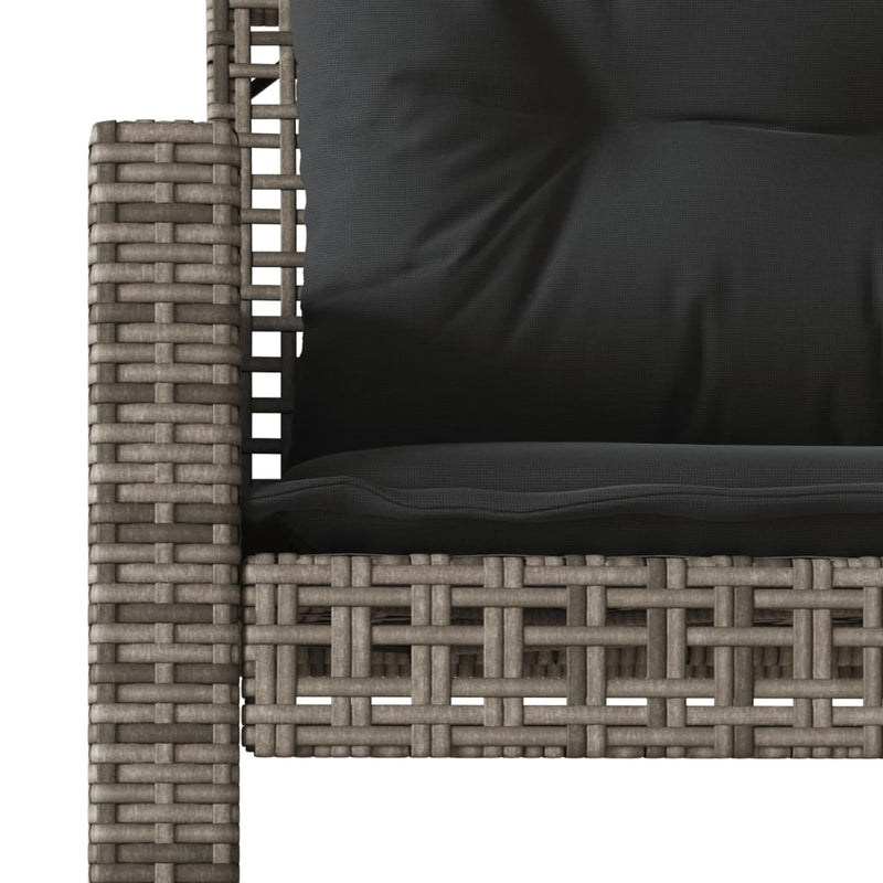 vidaXL 4 Piece Garden Sofa Set with Cushions Grey Poly Rattan Glass