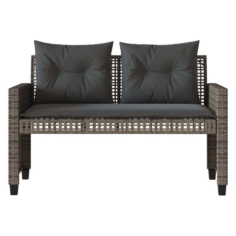 vidaXL 4 Piece Garden Sofa Set with Cushions Grey Poly Rattan Glass