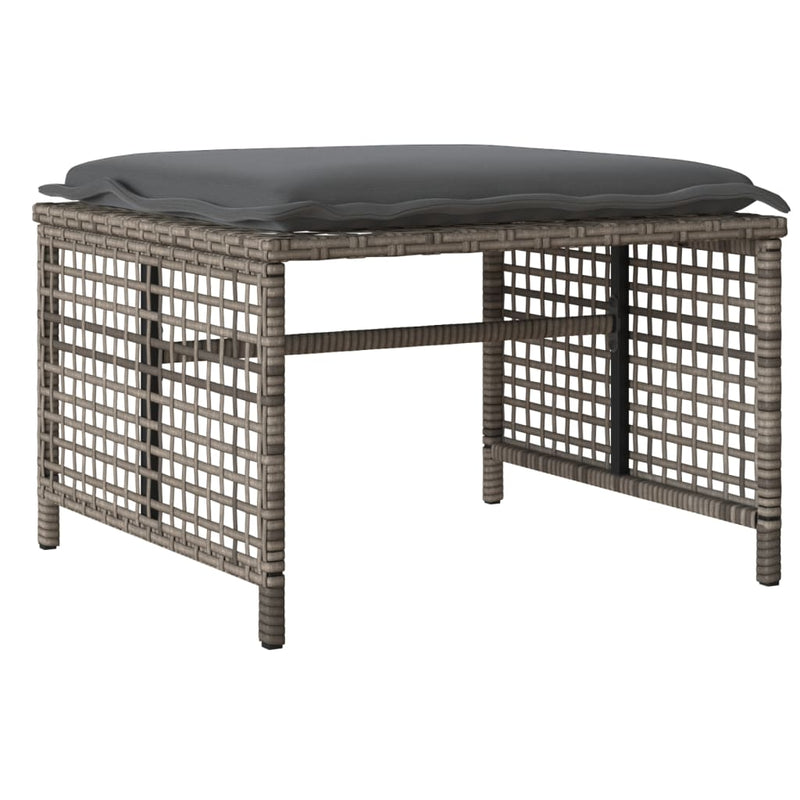vidaXL 4 Piece Garden Sofa Set with Cushions Grey Poly Rattan Glass