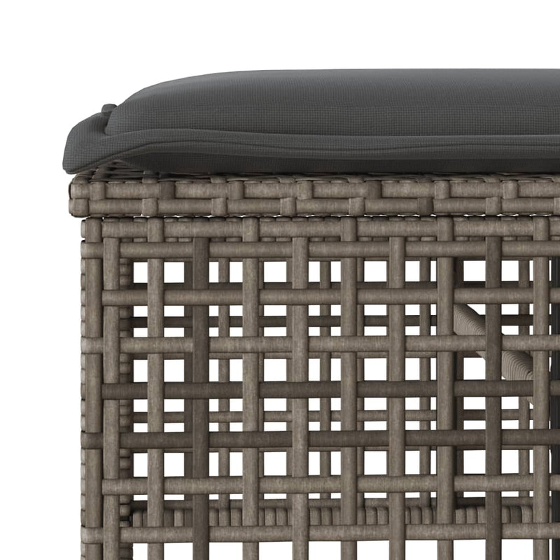 vidaXL 4 Piece Garden Sofa Set with Cushions Grey Poly Rattan Glass