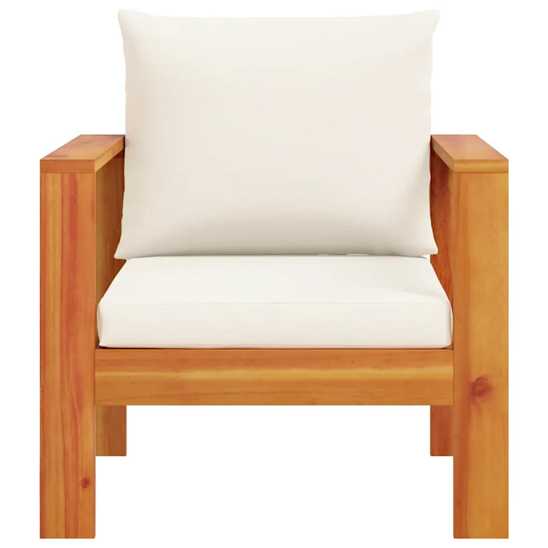 Garden Chair with Cushions Solid Wood Acacia