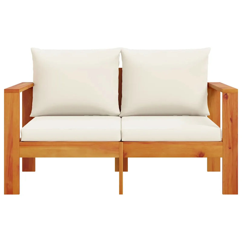 Garden Sofa with Cushions 2-Seater Solid Wood Acacia