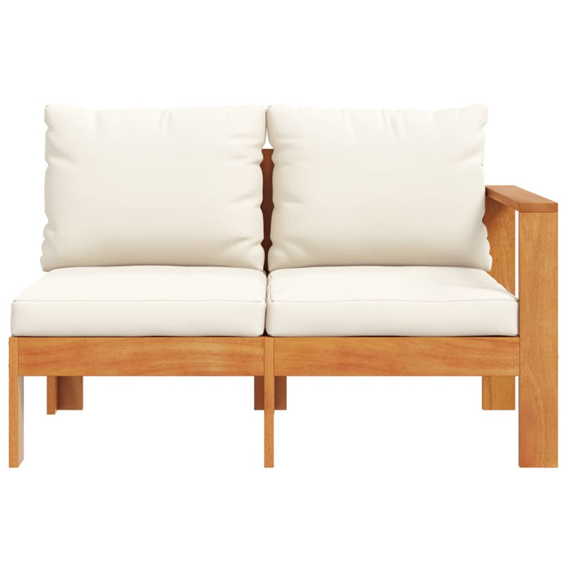 Garden Sofa with 1 Armrest 2-Seater Solid Wood Acacia