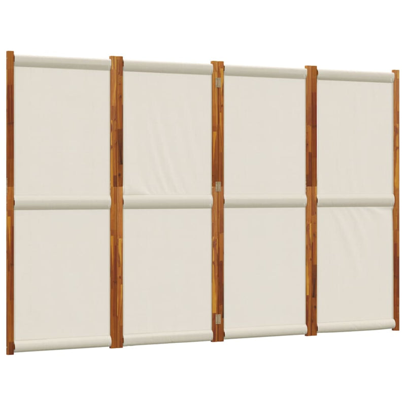 vidaXL 4-Panel Room Divider Light Grey 280x180 cm