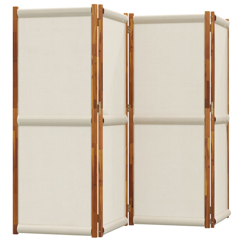 vidaXL 4-Panel Room Divider Light Grey 280x180 cm