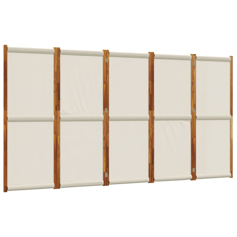 vidaXL 5-Panel Room Divider Light Grey 350x180 cm