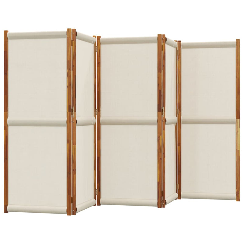 vidaXL 5-Panel Room Divider Light Grey 350x180 cm