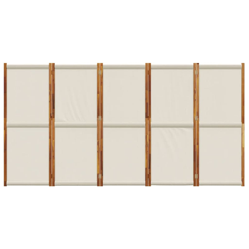 vidaXL 5-Panel Room Divider Light Grey 350x180 cm