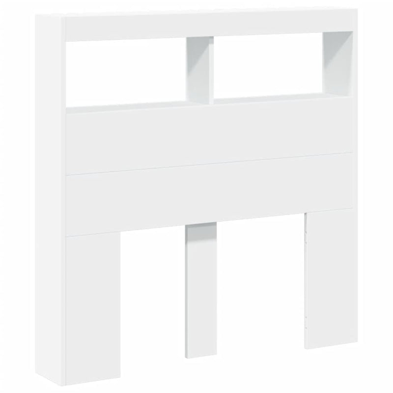 vidaXL Headboard Cabinet with LED White 100 cm