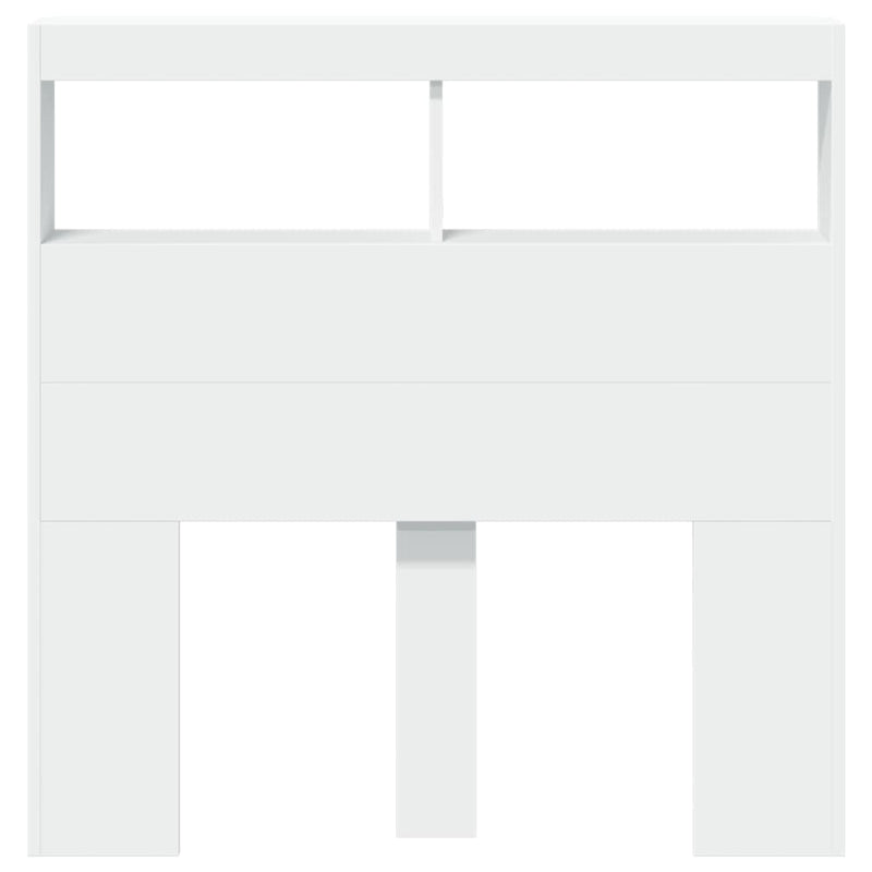vidaXL Headboard Cabinet with LED White 100 cm
