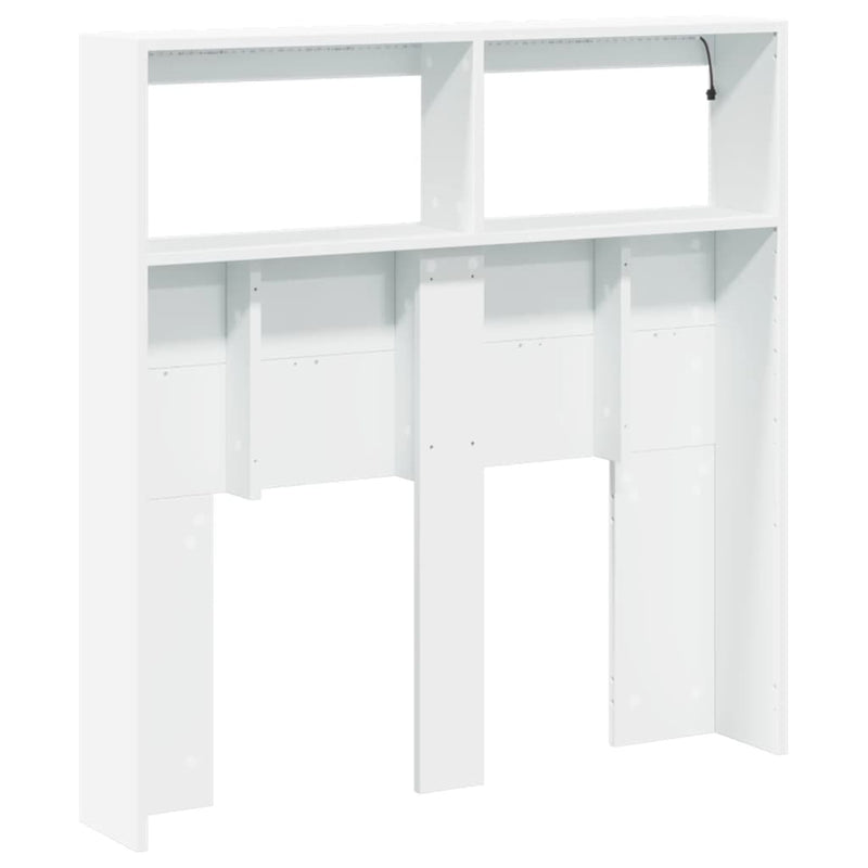 vidaXL Headboard Cabinet with LED White 100 cm