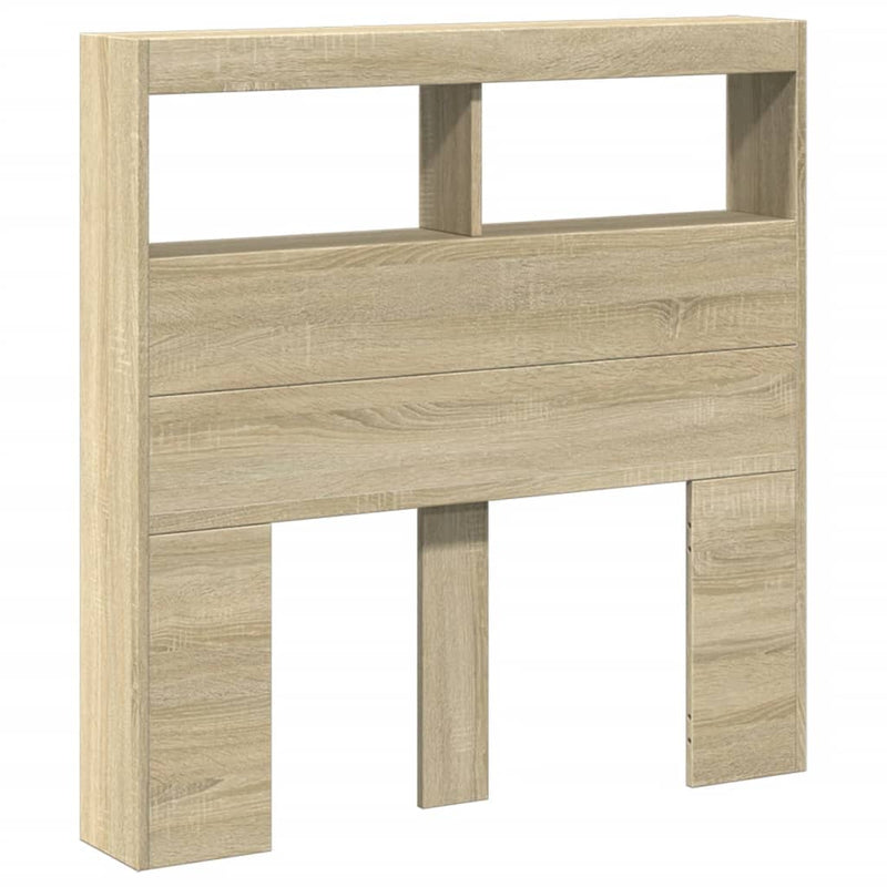 vidaXL Headboard Cabinet with LED Sonoma Oak 100 cm