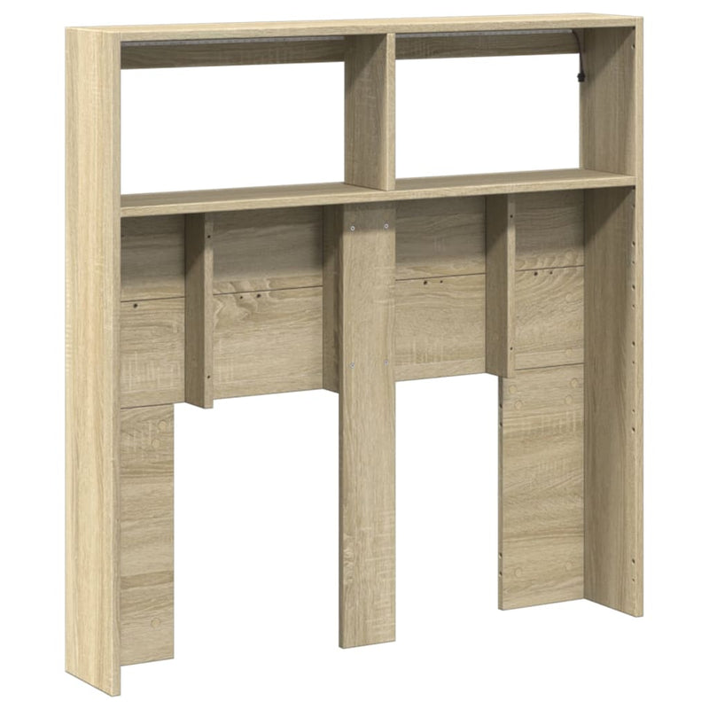vidaXL Headboard Cabinet with LED Sonoma Oak 100 cm